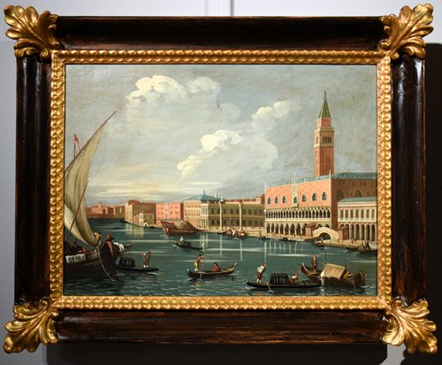 Coppia vedute di Venezia e Roma